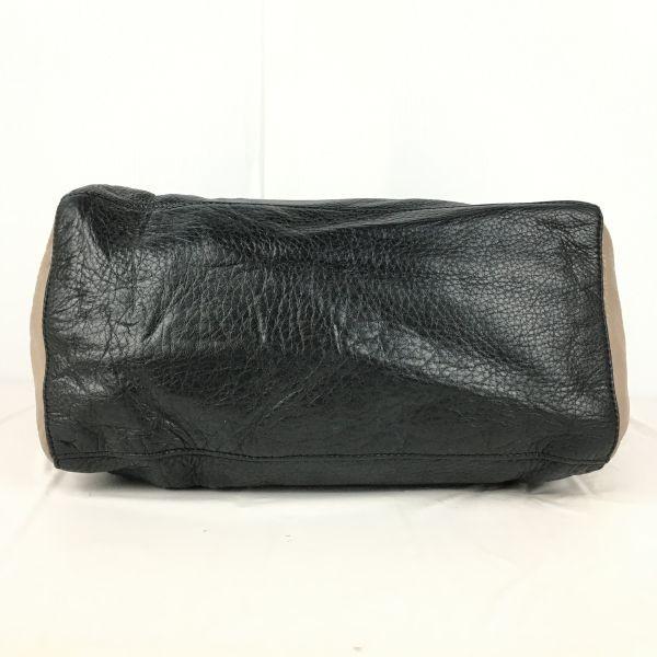 MARC BY MARC JACOBS Leather Tote Bag Black Greige Two-Tone Shoulder(USED)