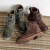 Autumn and winter new products men's and women's rhubarb boots thick-soled desert Martin boots women's locomotive outdoor tooling short boots