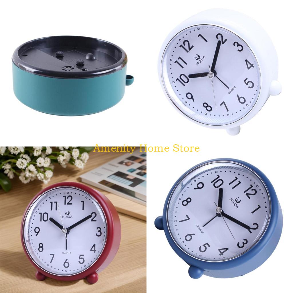 F26C Vintages Styles Alarm Clock 4inch Silents NonTicking Night Lights Feature Battery Operated Decoration for Bedroom or Office