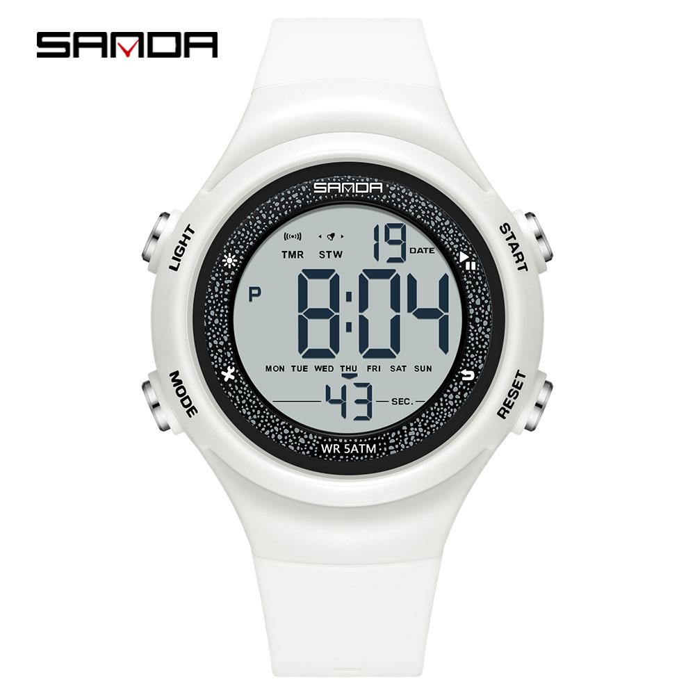 Sanda SD6372 New Electronic Watch Stylish Waterproof Colorful Lights Student Watch Popular Sports Watch