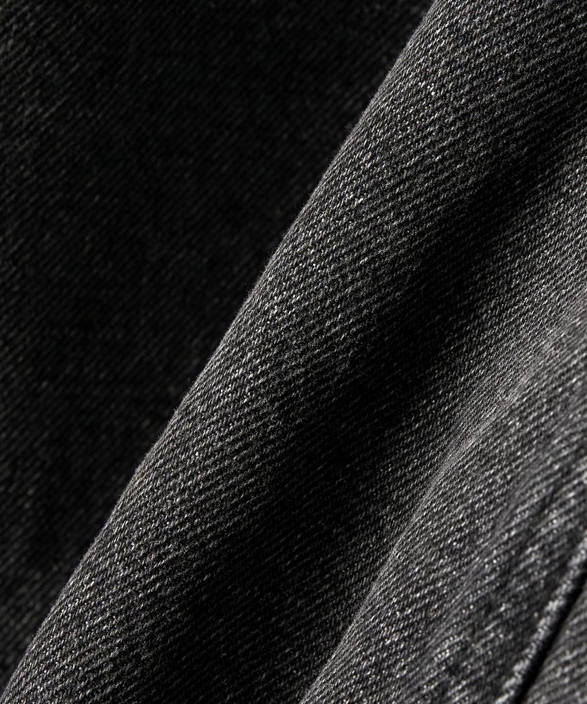 Toffee Vintage Snap Denim Blouson Jacket (Deep Grey)