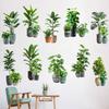 Green Palm Plant Wall Decals Large Size Wall Mural Creative Plant Bonsai Wall Stickers  Living Room