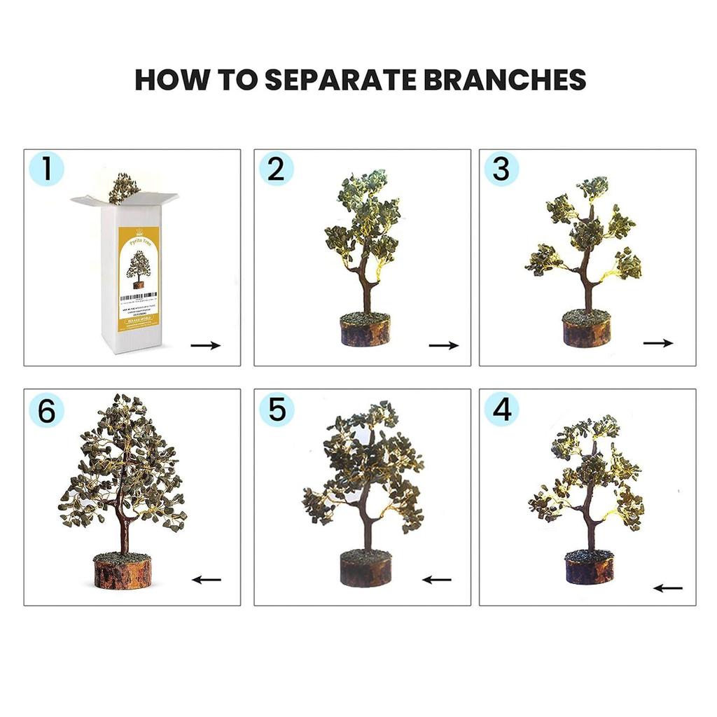 Pyrite Crystal Tree for Money - Money Stone Tree for Wealth, Confidence, Vastu Correction, Positive Energy, Reiki Healing