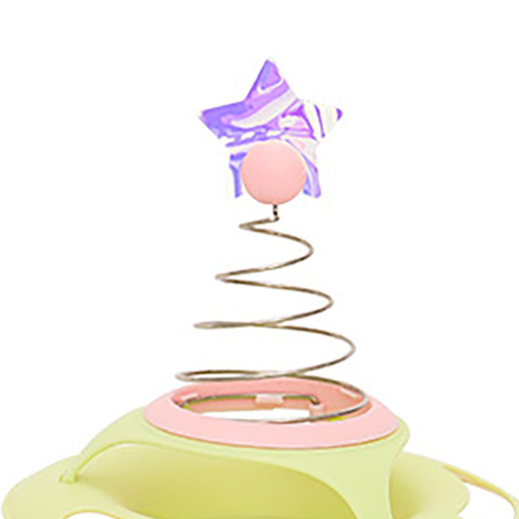 Cat Toy Roller 3 Levels Antislip Base Easy To Clean Interactive Turntable Track Toy for Batting