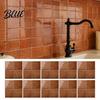 Retro Style Adhesive Wall Panels Square Checkered Tiles Stickers Self PET Panels Kitchen Backsplash Peel And Stick Easy Waterproof Oil-proof Decals