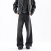 Extended Tall Jeans Men's Water Ripple Spring American Retro Straight Pants Loose Wide Leg Pants