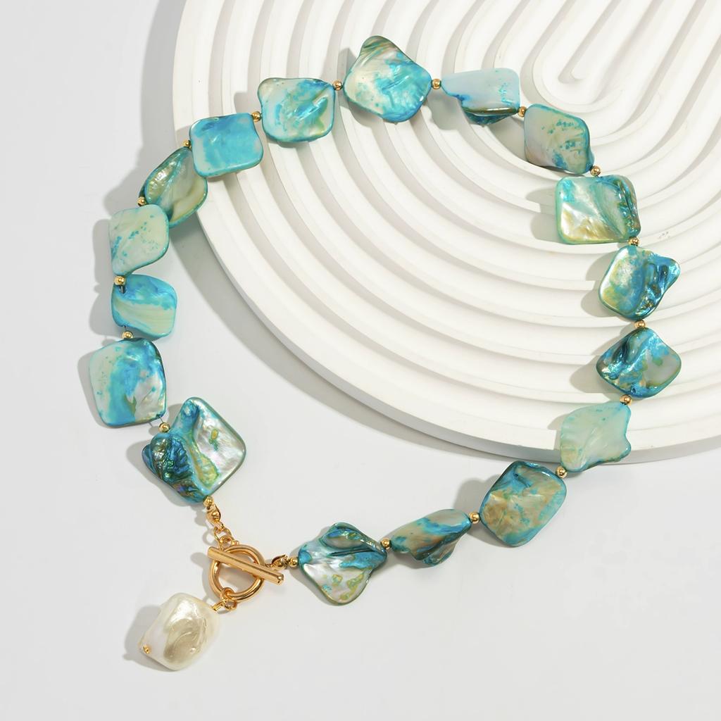 Irregular Shell OT Buckle Bracelet Necklace Female, Seaside Vacation Travel Accessories