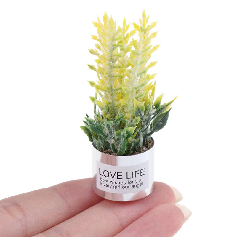 1:12 Dollhouse Toy Miniature Fake Plant Lavender Flower Arrangement Accessories Dollhouse Decoration
