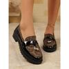 Leopard Print British Style Low-top Shoes 2025 Autumn New Fringed Retro One-foot Loafer Shoes for Women