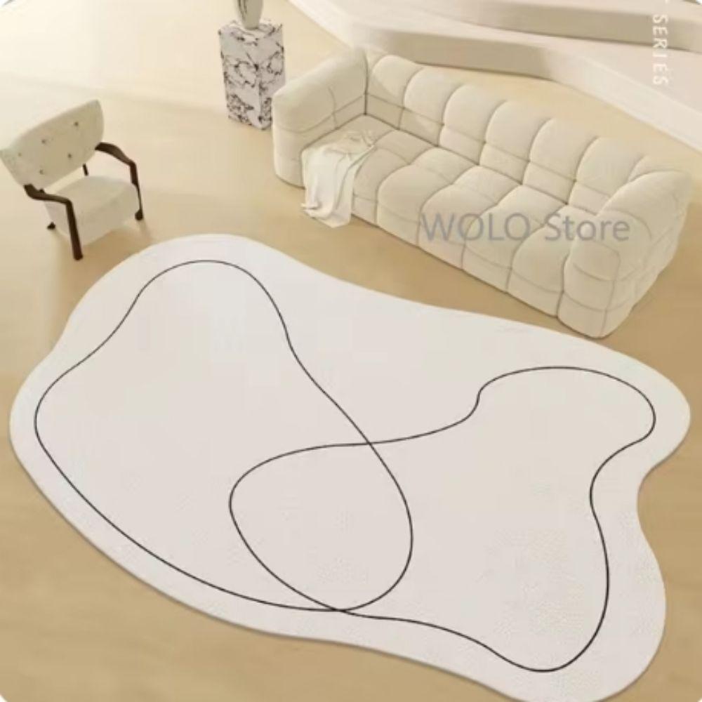 Cream Style Imitation Cashmere Carpet Home Decoration Winter Soft Non-Slip Living Room Bedroom Cloakroom Floor Mat