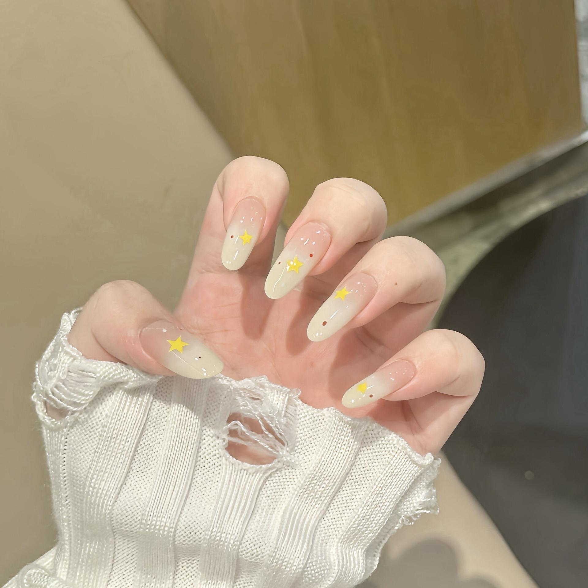 

French Style Bow Nail Art Tips - Detachable, Gentle Whitening, Handmade Design for Students and Girls.