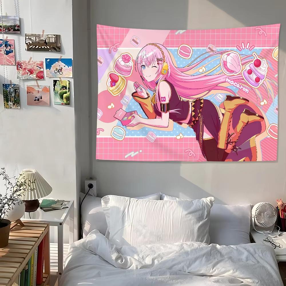 Project Sekai Cartoon Anime Tapestry Relaxed Character with Ramune Sweet Accents Room Accent for Cute Anime Soft Aesthetic