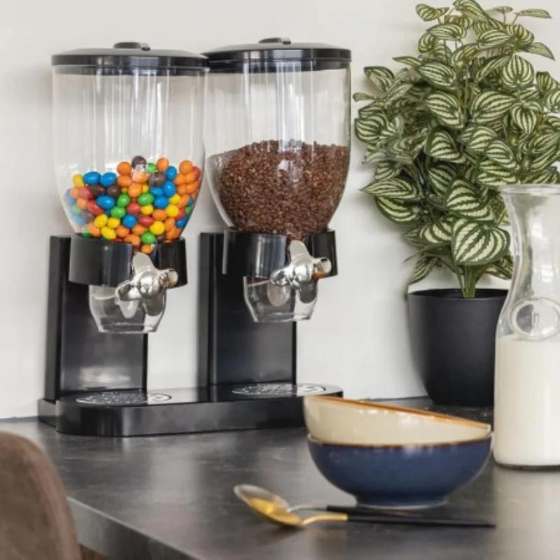 

Контролируемый диспенсер для сухого корма Многоцелевой контейнер для закусок и хлопьев Не требует электричества Хранение Кухня Контейнер для хранения продуктов