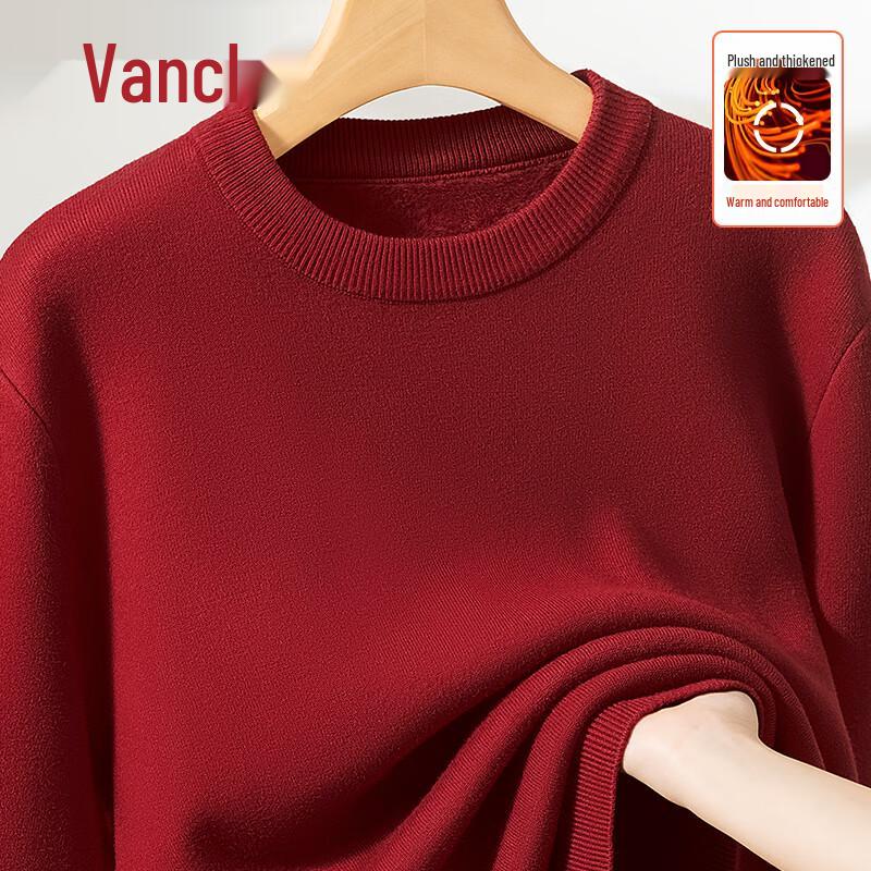 

VANCL Men s Warm Fleece-Lined Round Neck Sweater 2XL