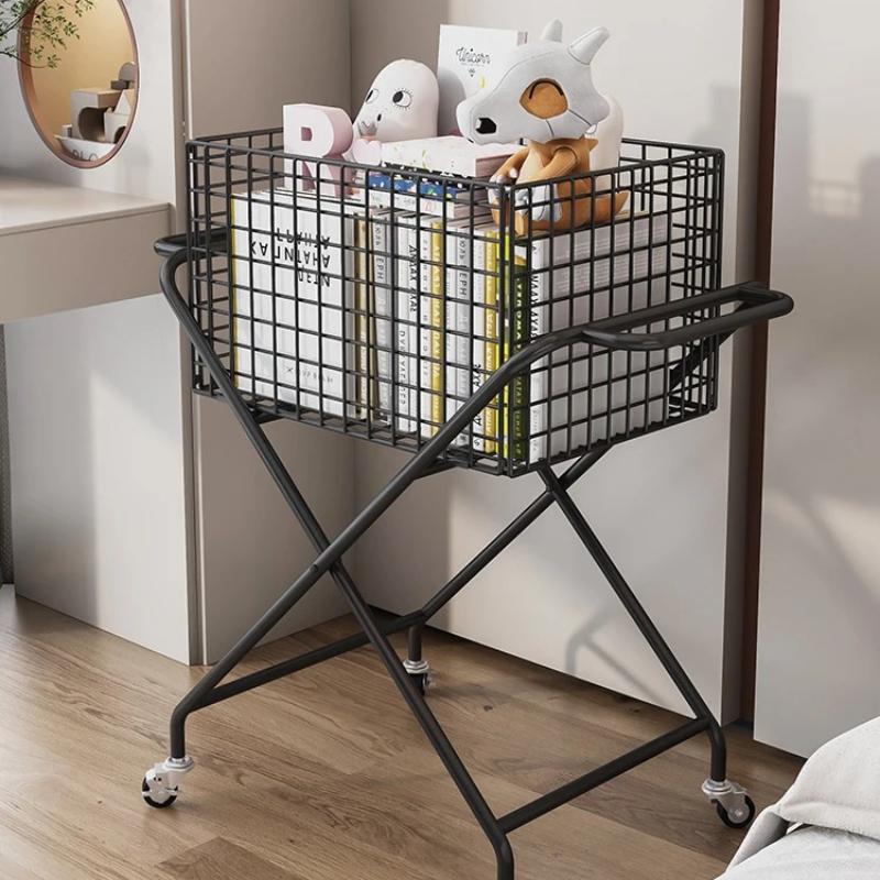 Kids Rolling Toy Storage Cart Mobile Organizer Trolley Home Book Bag Rack Snack And Plush Toy Bin for Children
