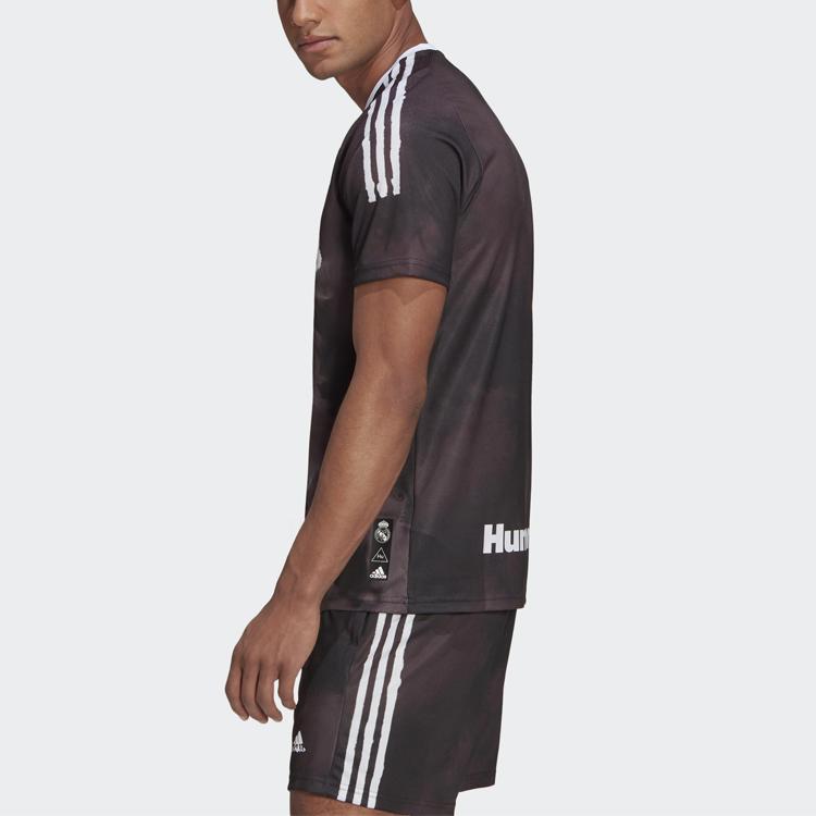 adidas Real Madrid Human Race Jersey Black/White Men Streetwear GJ9110