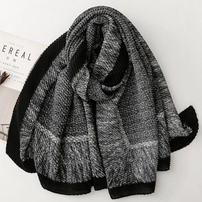 Daily Textured Scarf Soft Long Neck Warm Retro Scarf Shawl For Women Muslim Hijabs Malaysia Long Wraps 160x70cm