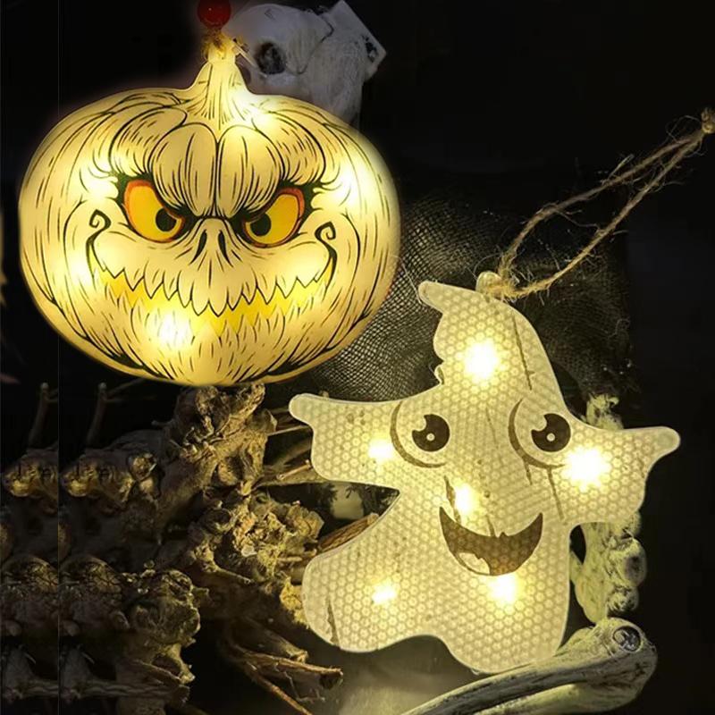 Halloween Mini LED Hanging Lights, Scary Pumpkin Skull Lamp, Home Party Bar Halloween Decoration Lights DIY Light Strings
