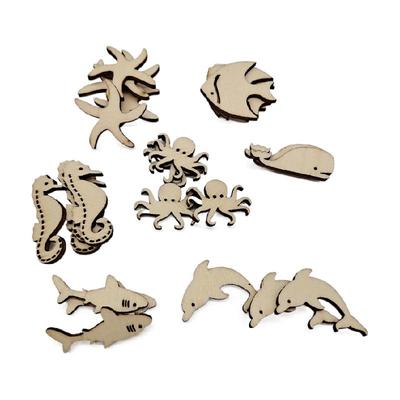 Naturholz-Meeresfiguren-Bastelzubehör für DIY-Projekte