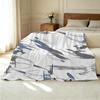 Thick Warm Flannel Blanket - Abstract Art Design Soft Throw, Modern Simple Style, Cozy Home Use for Guest Room Single, Perfect for Christmas Halloween