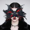 Pírková Vrána Maškarní Masky pro Ženy Dívky Benátské Masky Párty Večerní Plesové Masky Halloween Cosplay Kostýmy