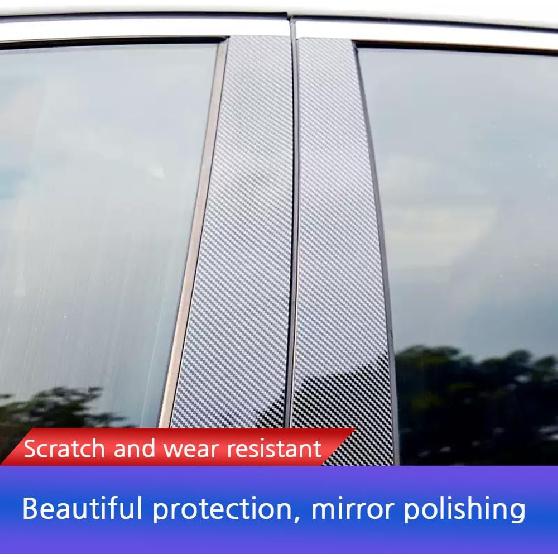 8pcs Carbon Fiber Pattern Vehicle Specific Fit Plastic Car Window Pillar Stickers for VW Passat (2011-2018) Window Surface, Protects Center Pillar,