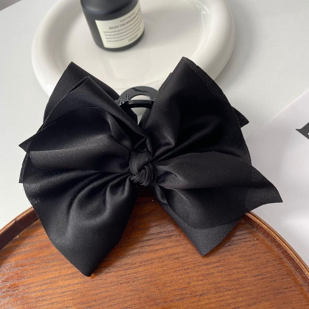 Shark Clip Big Bow Hairgrips Beige Black Grasping Clip Creative Hair Claw Women Girl Gift
