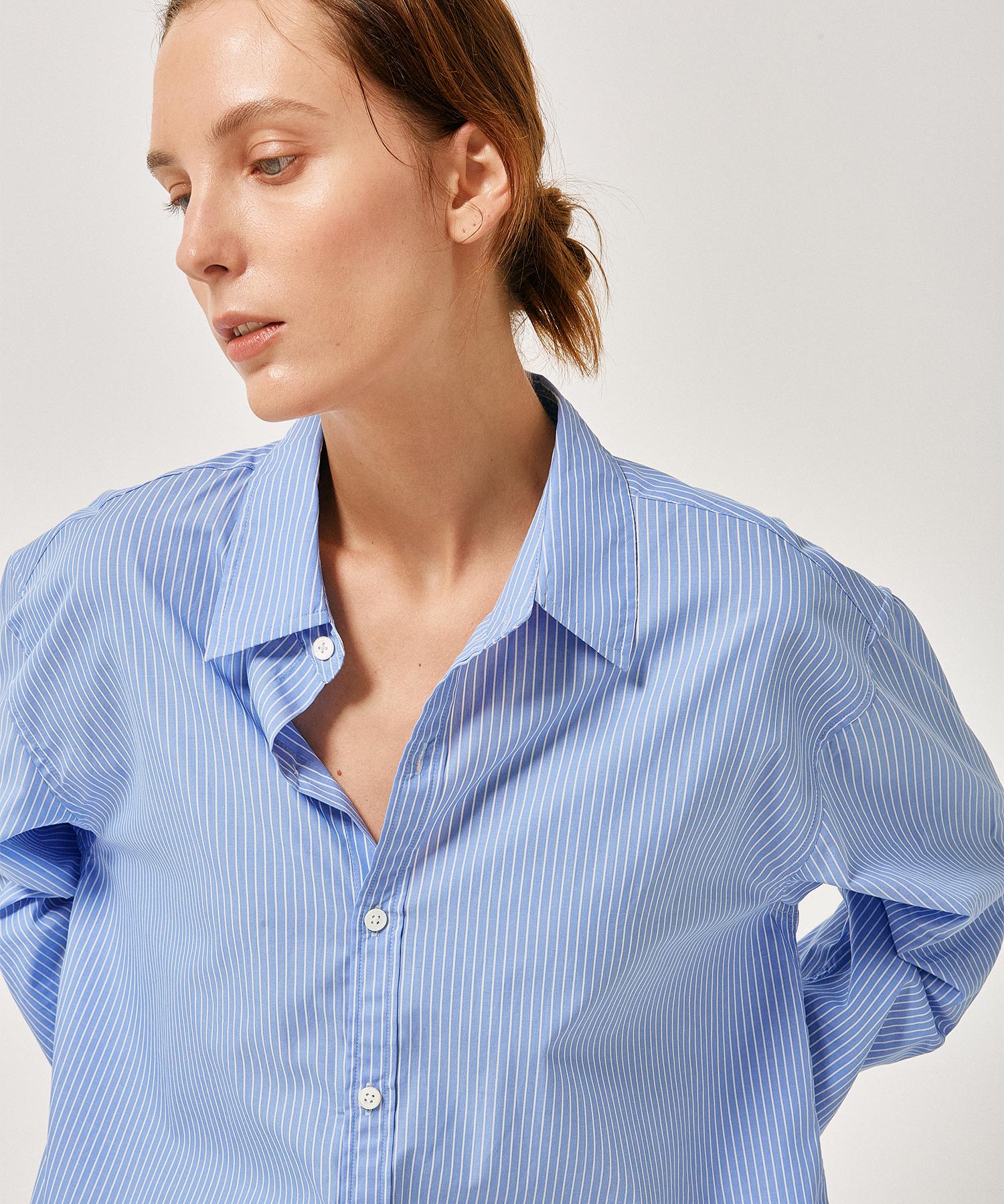 Label Archive W Lowie Cotton Shirts Blue Stripe Blue Stripe/1