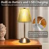 Portable Crystal Metal Desk Lamp,3-Color Touch Control, Rechargeable Battery - Ideal Bedside Lamp for Bedroom Nightstand