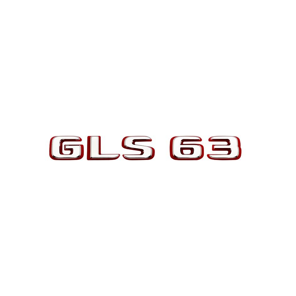 

2024 New style Two tone Letters Numbers GLS63 V8 BITURBO 4MATIC+ Emblem for Mercedes Benz X167 X166 Car Trunk Nameplate Sticker Silver Red