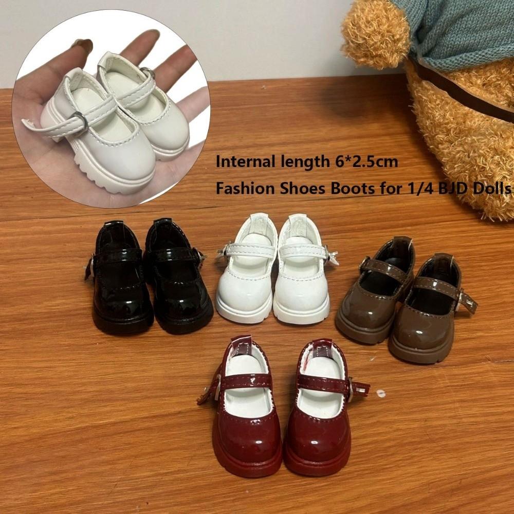 4 Colors Dolls Bright Leather Boots Internal Length 6*2.5cm Dress Up Footwear  for 1/4 BJD Dolls