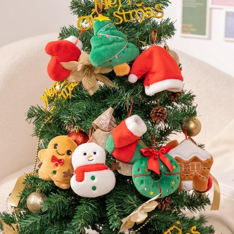 Christmas Decorations Gingerbread Man Christmas Tree Wreath Plush Toy Doll Christmas Tree Decoration Pendant