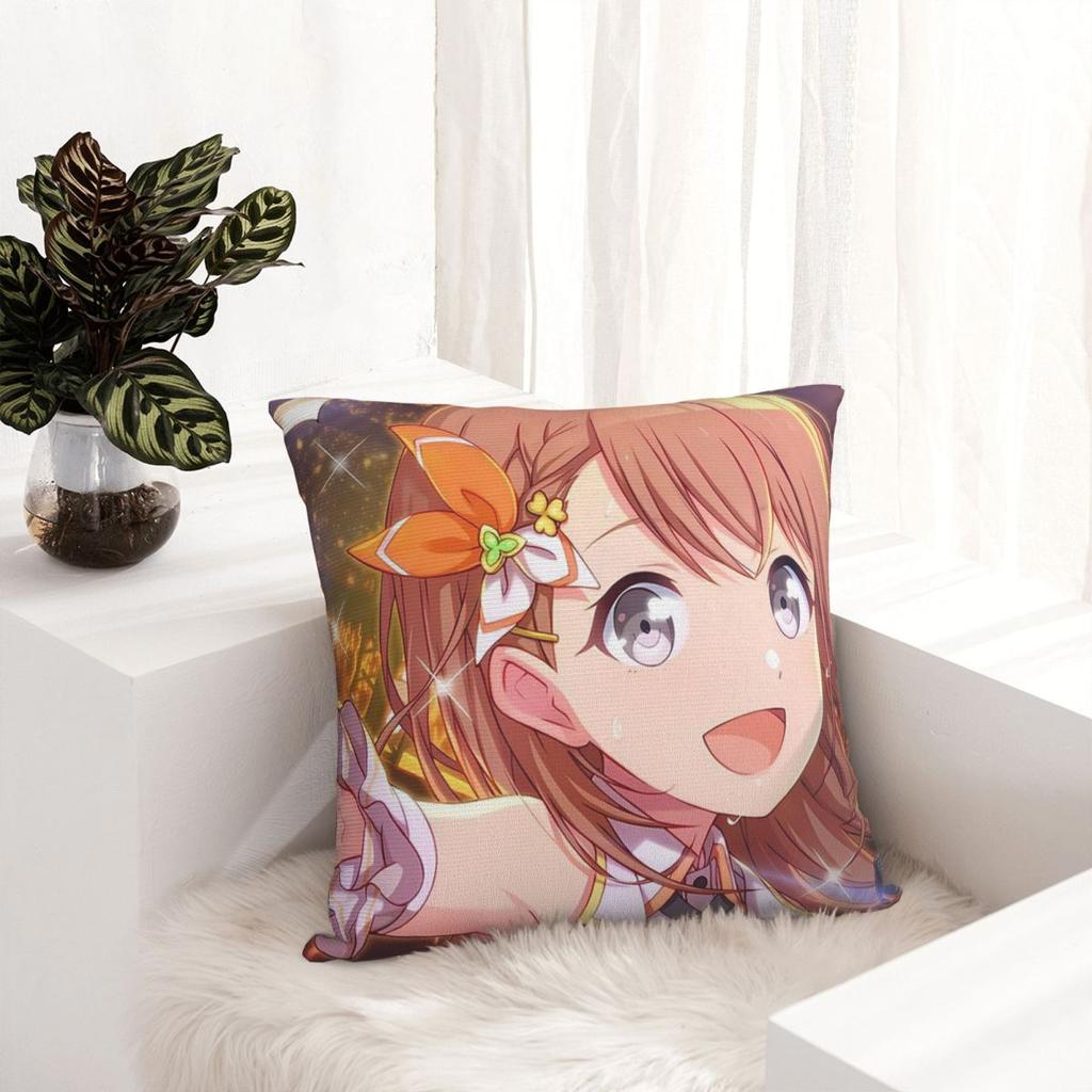 Anime Minori Hanasato Square Pillowcase Cushion Cover Pillow Case Throw Pillow Cover for Home Bedroom Car