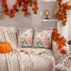 2Pcs Halloween Pumpkin Pillowcase Washable Thanksgiving Decor Pillowcase Pumpkin Print Cushion Cover for Porch Patio Apartment