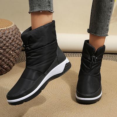 Wasserdichte Winterstiefel für Damen 2024 Neu Kordelzug Lange Plüsch Schneestiefel Damen Plateau Stiefeletten Warme Baumwolle Paarschuhe