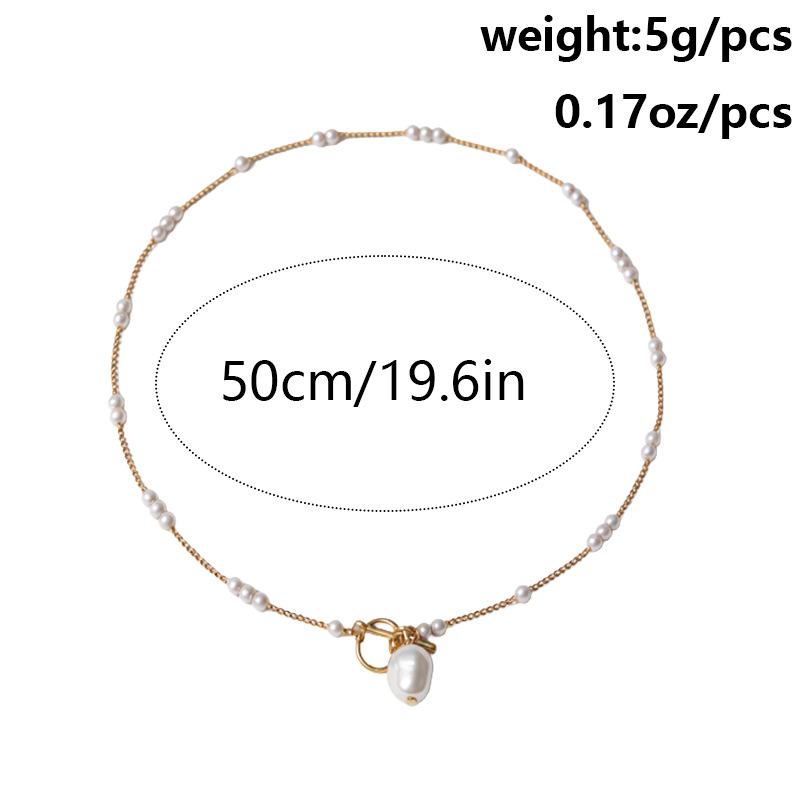 Temperament Baroque special-shaped pearl necklace creative irregular chain collarbone necklace set