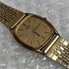 SEIKO Seiko Gold Dial Chariot Quartz Square Vintage Wristwatch Management K26T moving [Working Condition] 5931-5270