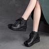 Fashion GKTINOO 2025 Autumn Winter New Retro Handmade Ankle Boots Genuine Leather Round Toe Women's Wedges Shoes