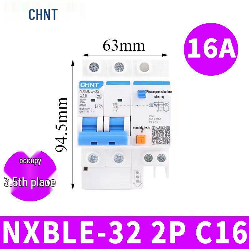 Chint Leakage Protector Circuit Breaker: 2P, 1P3P+N, 4P with Leakage Protection (32A, 20A, 40A, 63A) Air Switch