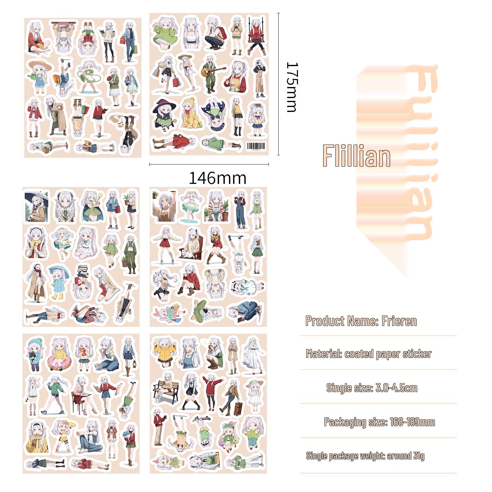 Japanese Anime Stickers: Frieren - Beyond Journey s End | 103 Loli Girl Decals