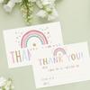 10/50Pcs Rainbow Thank You Cards with Envelopes, Birthday Party Decor & Gift Cards, Appreciation Note Set
