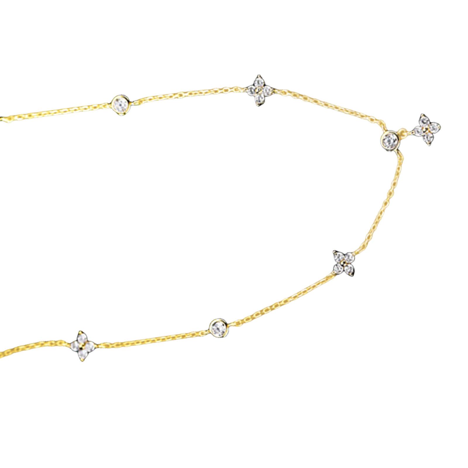 

Сверкающее ожерелье Модное ожерелье с подвеской в виде четырехлистного клевера Украшение на шею Идеально для молодой пары или близкого друга жёлтый