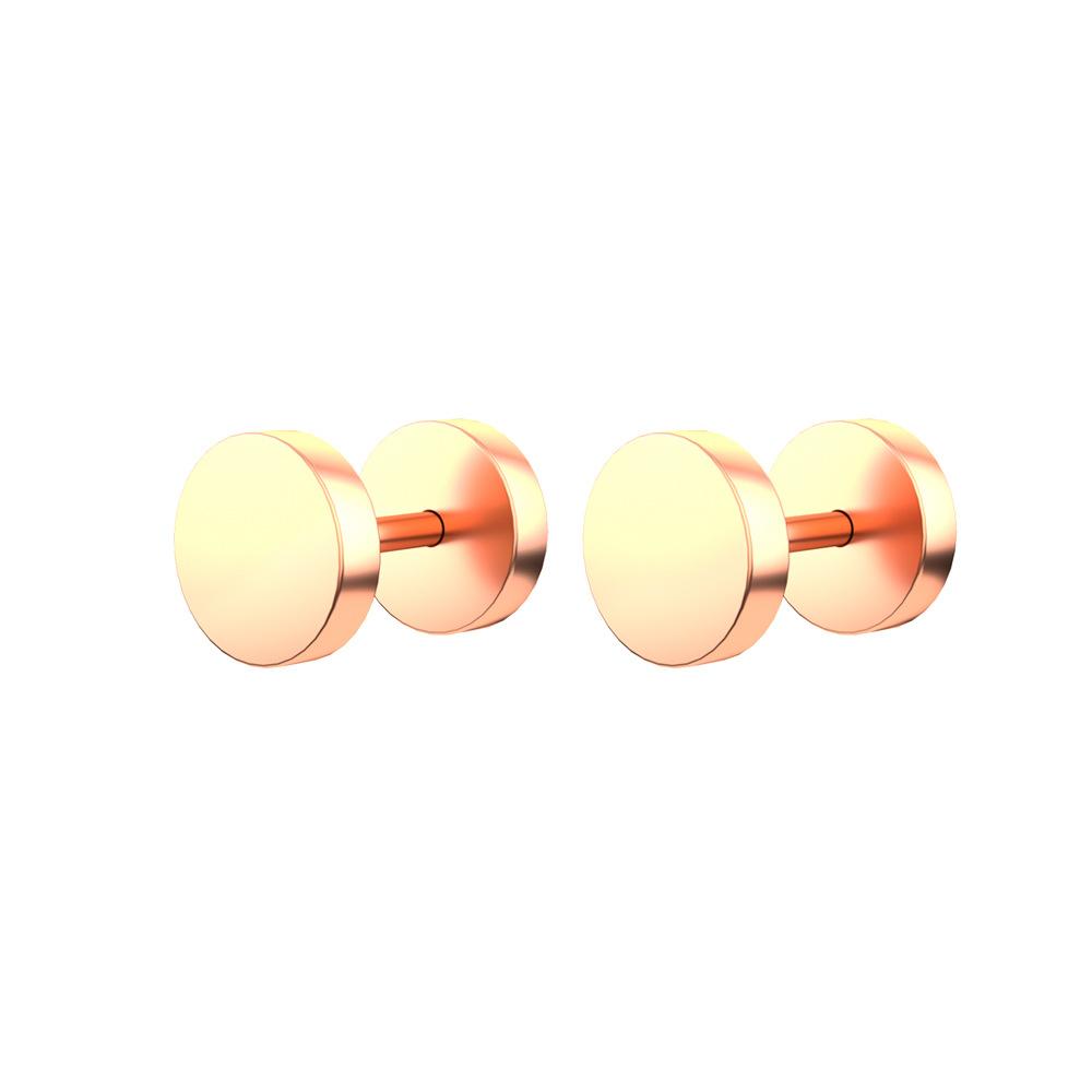 2pcs 16G Colorful Stainless Steel Round Stud Earrings For Women Dumbbell Piercing Earrings Men Punk Jewelry 8mm 10mm