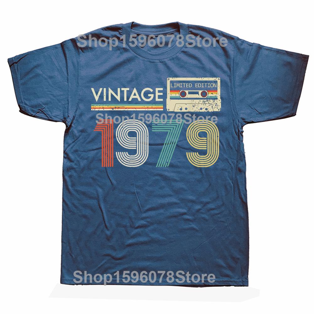 Vintage 1979 Limited Edition Birthday T Shirts Gifts Cotton Summer Tees Tops Mens Graphic Tshirt Clothing Oversized