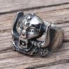 Gotischer Herren-Edelstahlring Ethnischer Retro-Stil Totenkopf Bikerringe Männlicher Rock Punk Ring Schmuck Geschenk für Ihn