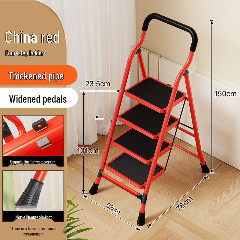 Folding Handrail Ladder with Extra Wide Pedals for Interior Use
