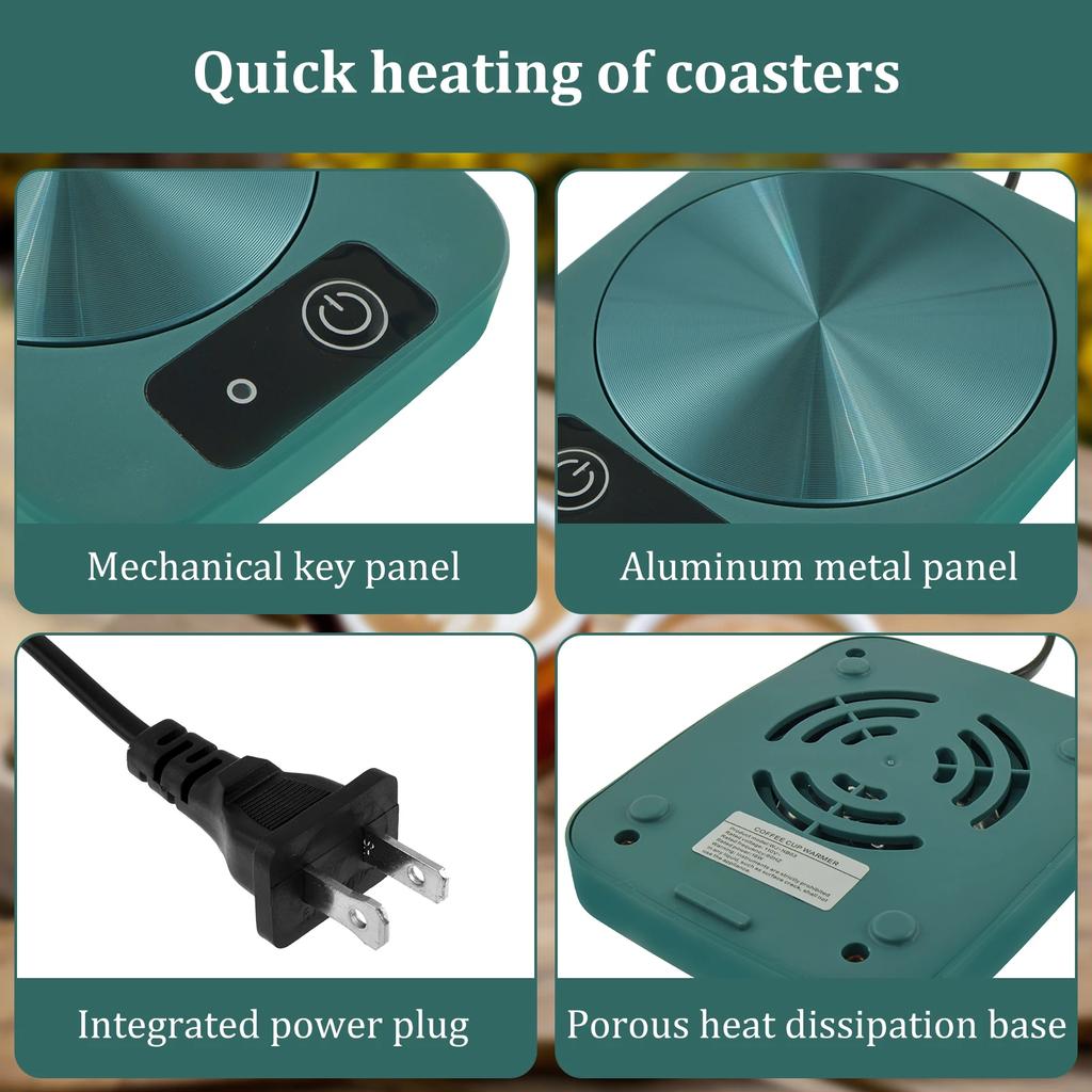 Mug Warmer Portable Cup Warmer Fast and Even Heating Electric Coffee Warmer with US Cable Plug Thermostat Coffee Cup Heater for