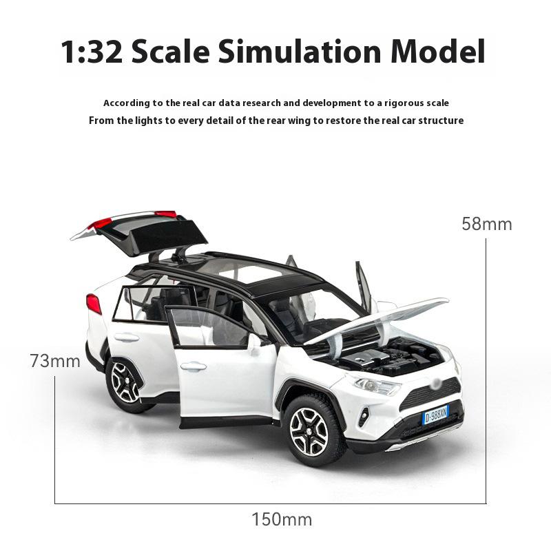 1/32 alloy Toyota RAV4 car toy model, exquisite desktop ornaments, best collection for car model enthusiasts, Halloween gifts