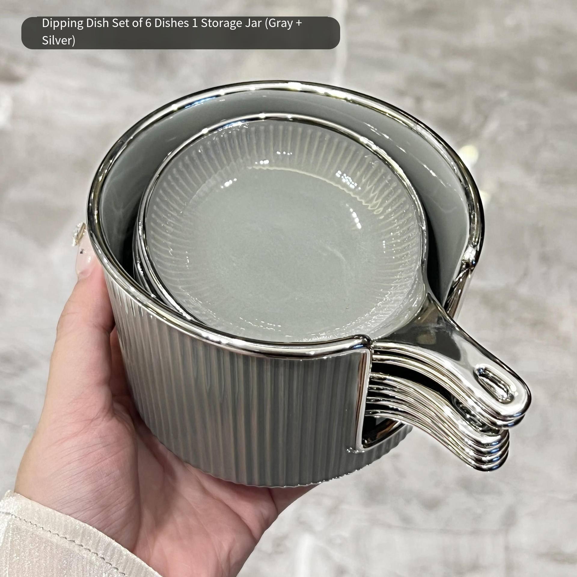 Premium Light Stylish Dipping Dish Household Seasoning Dish Plate Storage Dish Pot Seasoning Dish Soy Sauce Saucer Vinegar Saucer