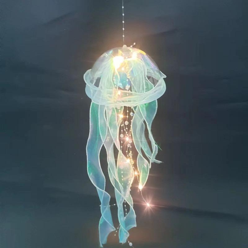 

1 шт. новый градиентный светильник в виде медузы, светодиодный светильник, праздничный подвесной светильник для двора, светильник ручной работы, небольшой ночник Dream Blue